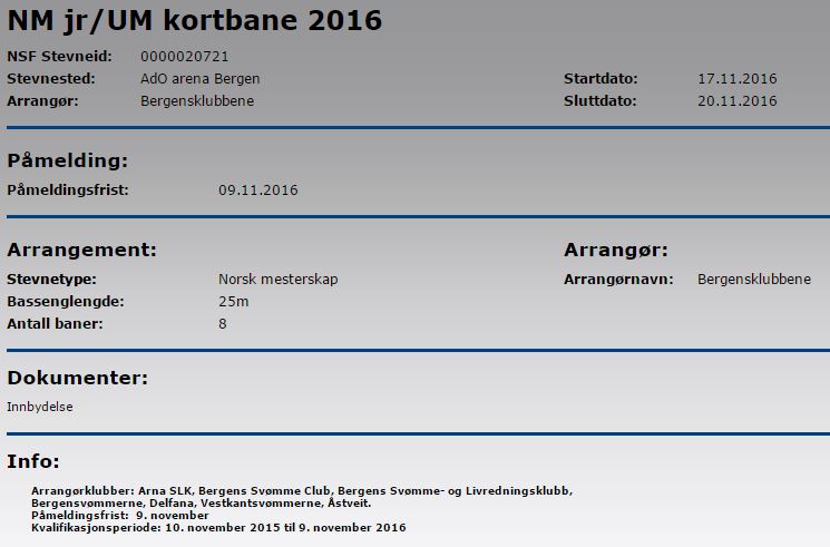 NM jr/UM kortbane 2016 @ AdO arena | Bergen | Hordaland | Norge